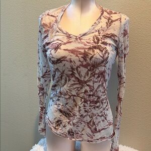Karen Kane Burgundy Floral Long Sleeve Top